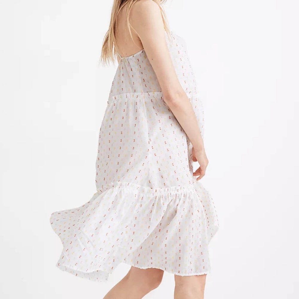 Madewell Cover Up Dress Womens Large Rainbow Dot Tiered Lightweight Beach Pool